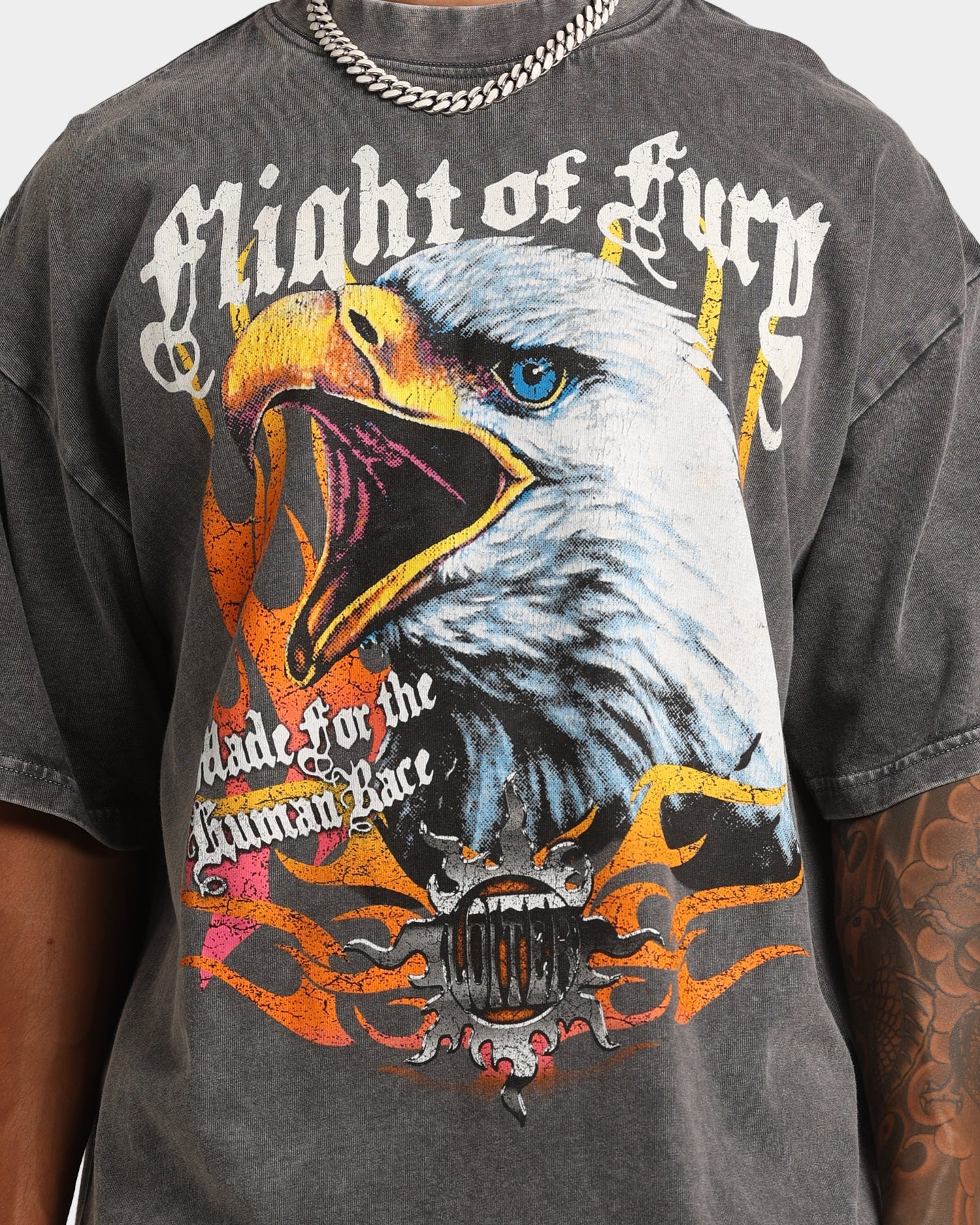 Loiter Fury Vintage T-Shirt Charcoal