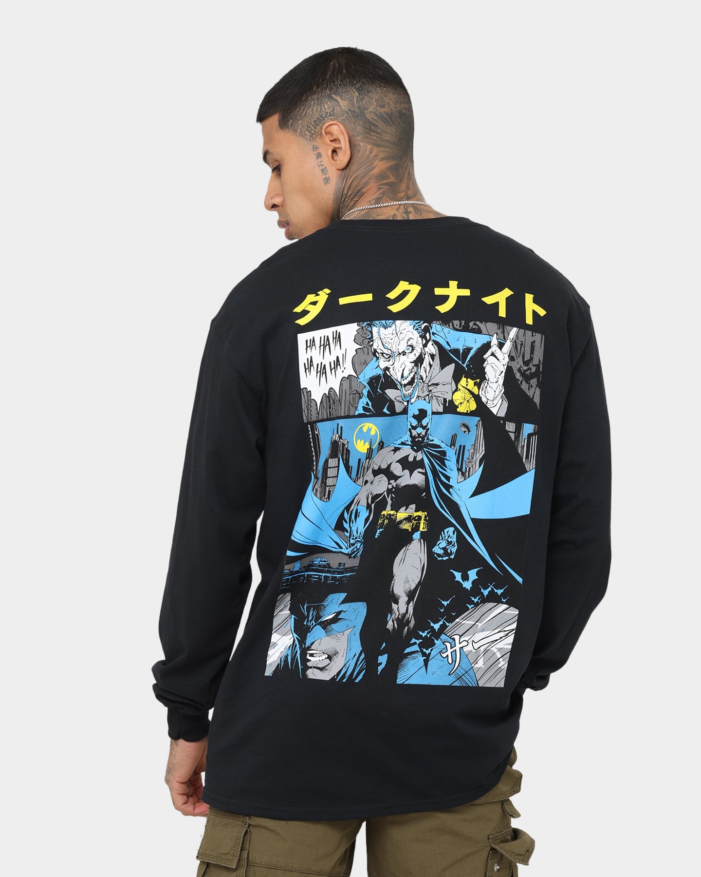 Goat Crew X Batman Batman The World Comic Long Sleeve T-Shirt Black