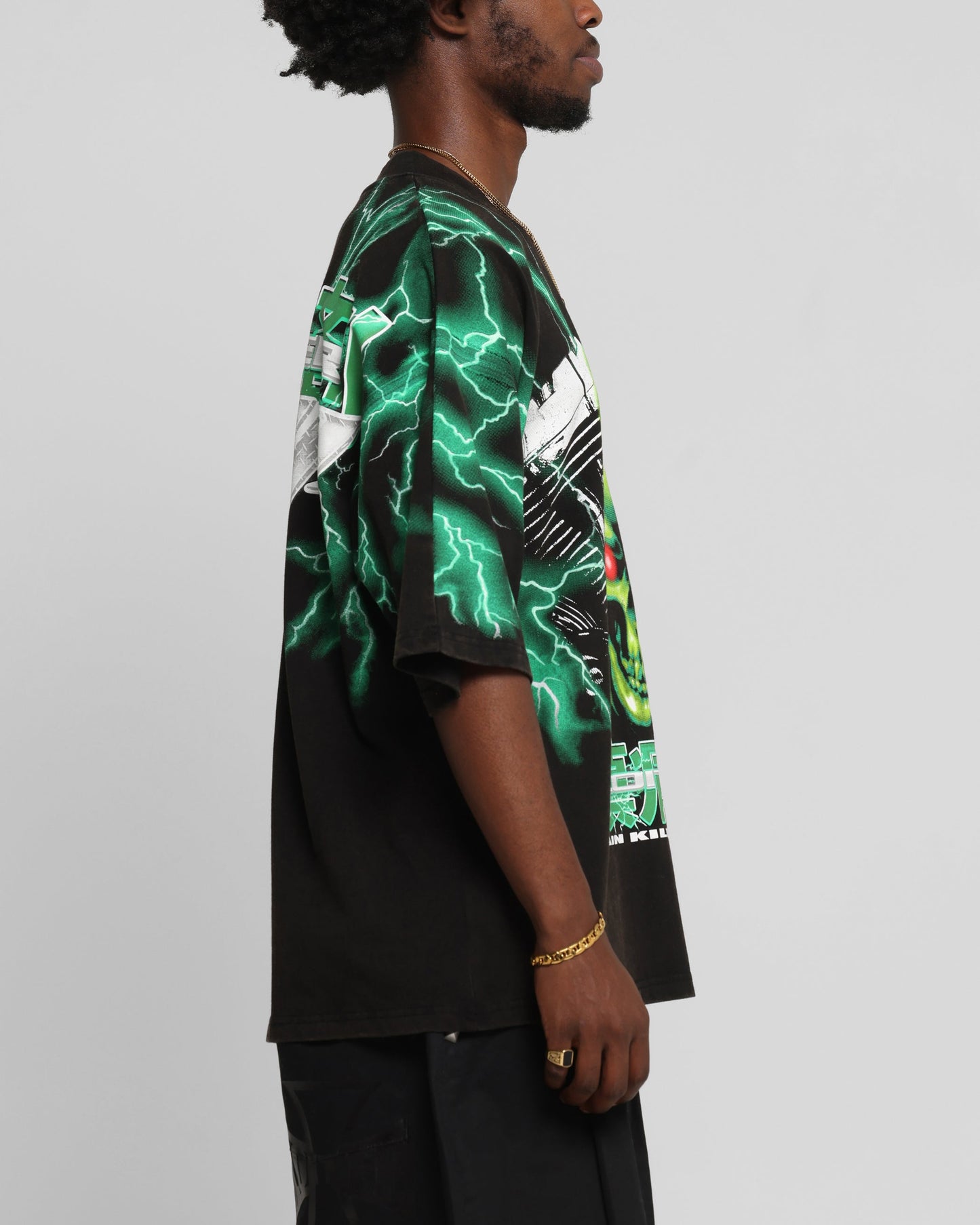 Loiter Greaser Vintage T-Shirt Black/Green