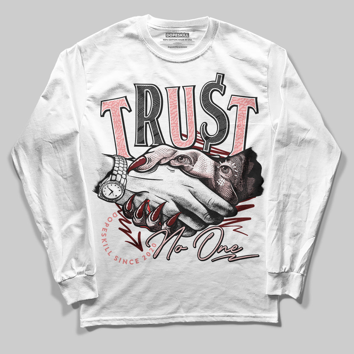 VALENTINE'S Day 3s DopeSkill Long Sleeve T-Shirt Trust No One Graphic