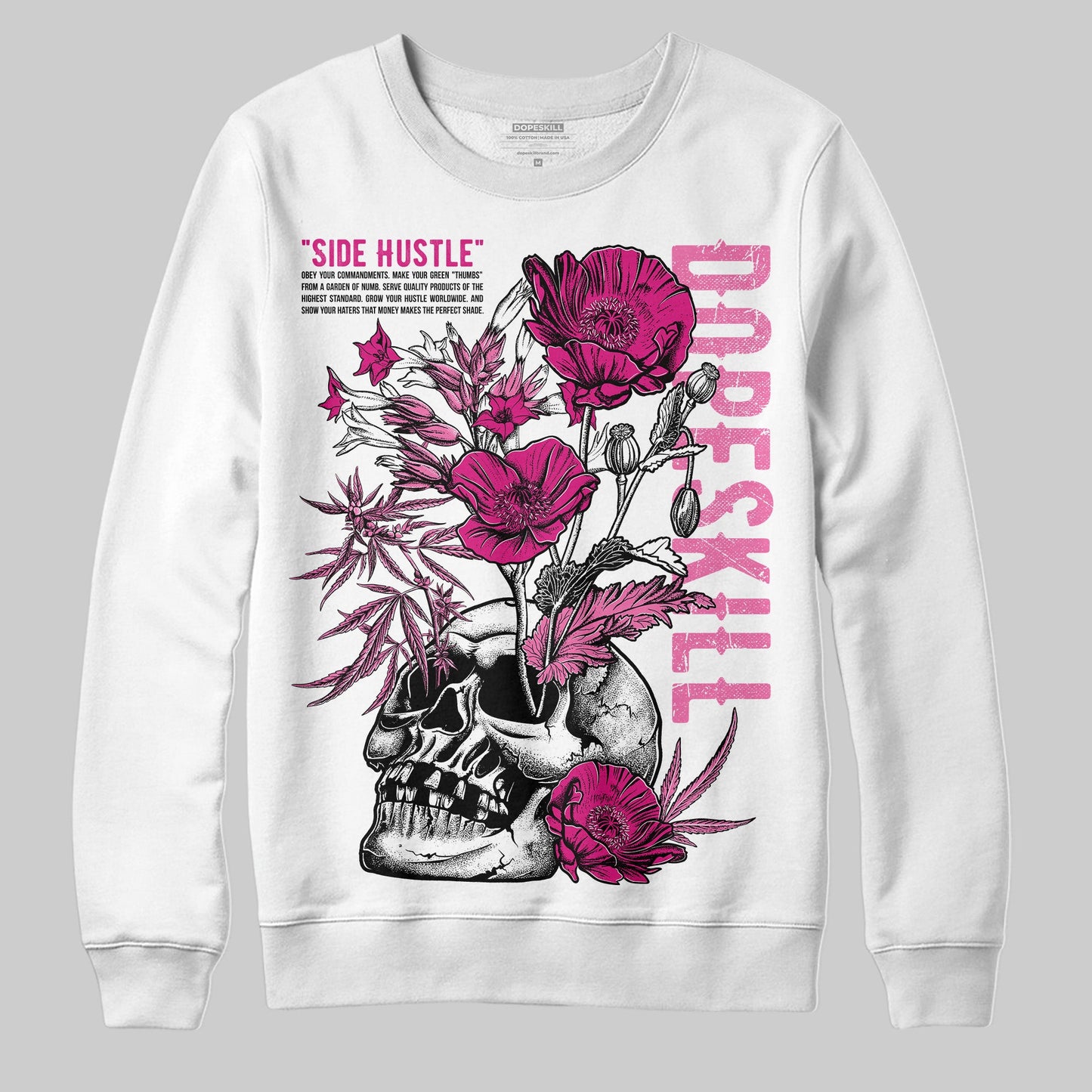 Rick RO Pink Leather Sneakers DopeSkill Sweatshirt Side Hustle Graphic