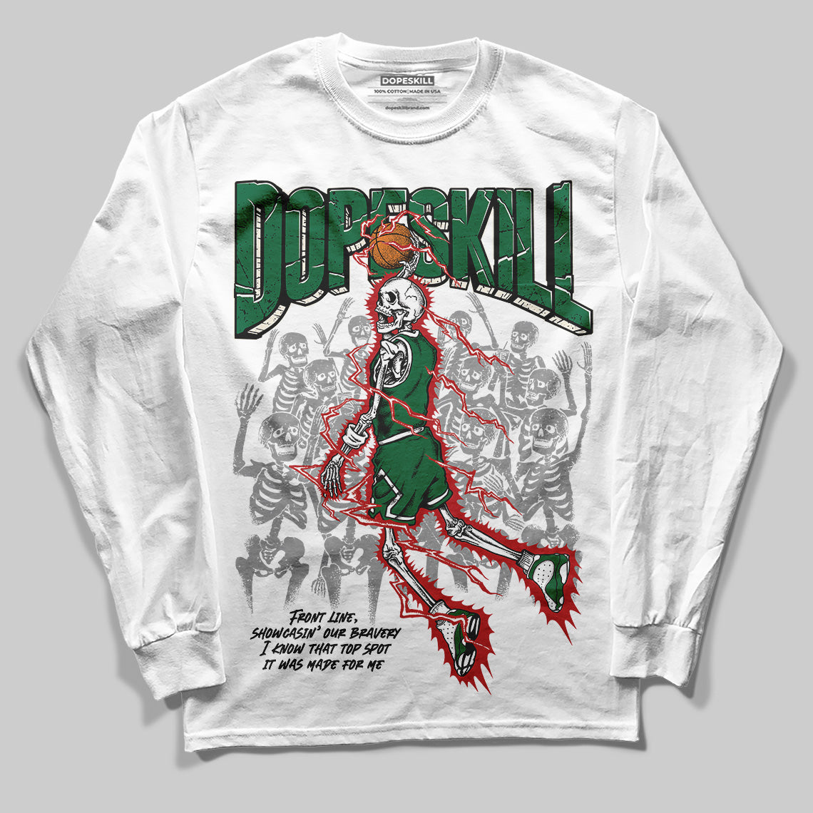Pine Green 13s DopeSkill Long Sleeve T-Shirt Thunder Dunk Graphic