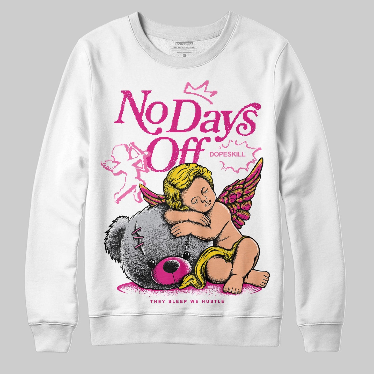 Rick RO Pink Leather Sneakers DopeSkill Sweatshirt New No Days Off Graphic