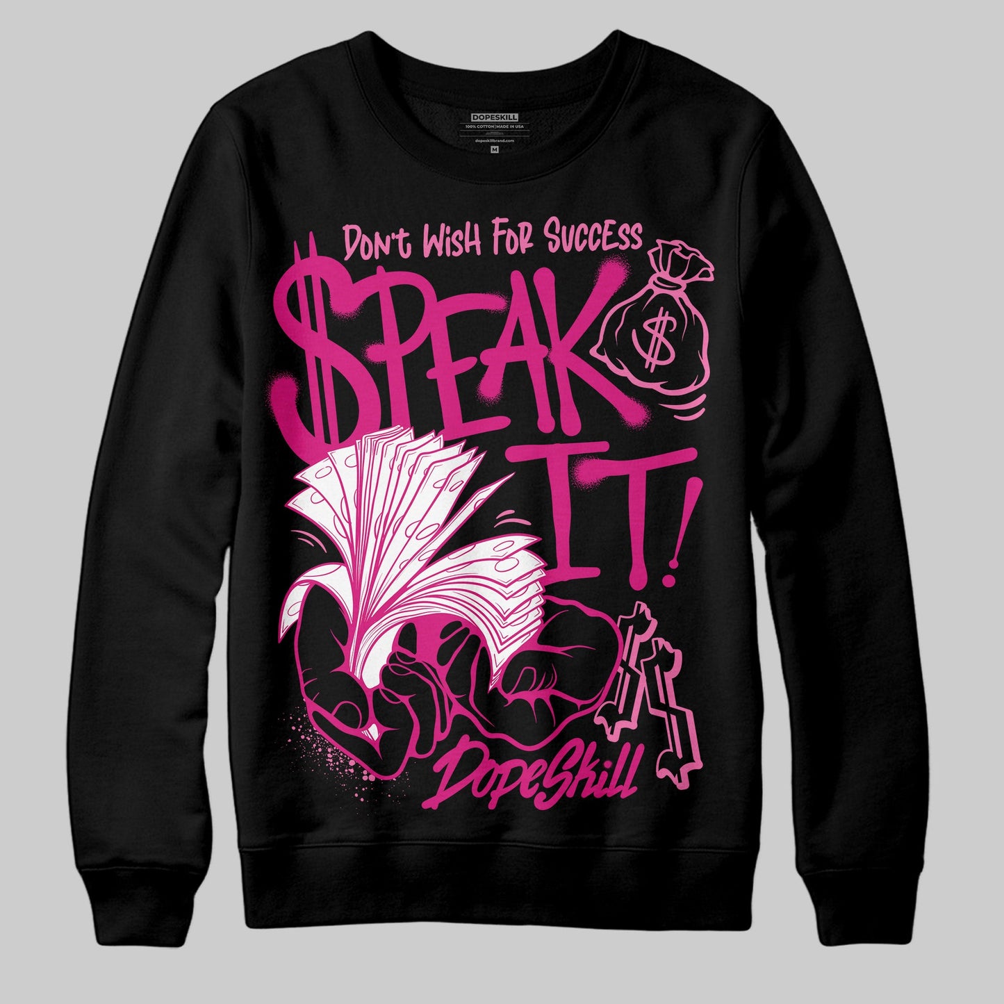 Rick RO Pink Leather Sneakers DopeSkill Sweatshirt Speak It Graphic