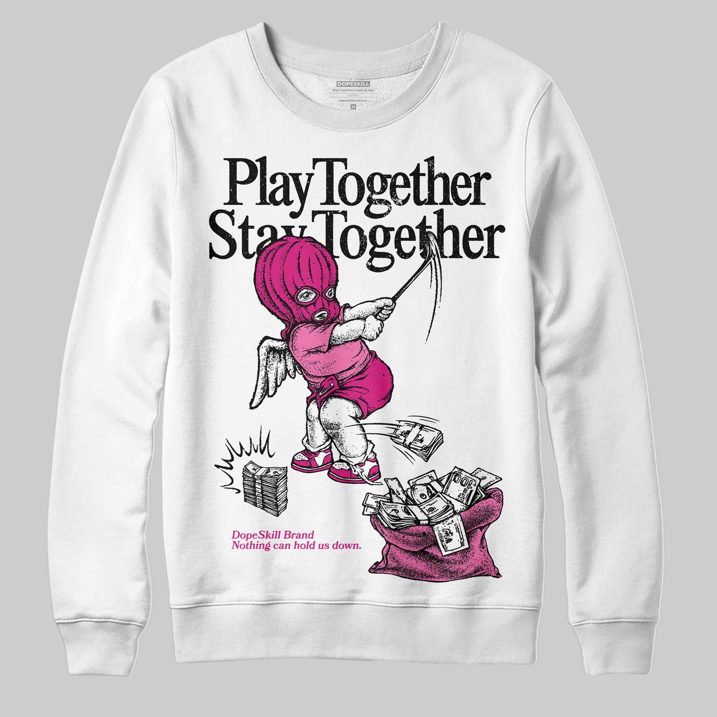 Rick RO Pink Leather Sneakers DopeSkill Sweatshirt Play together, Stay together Graphic