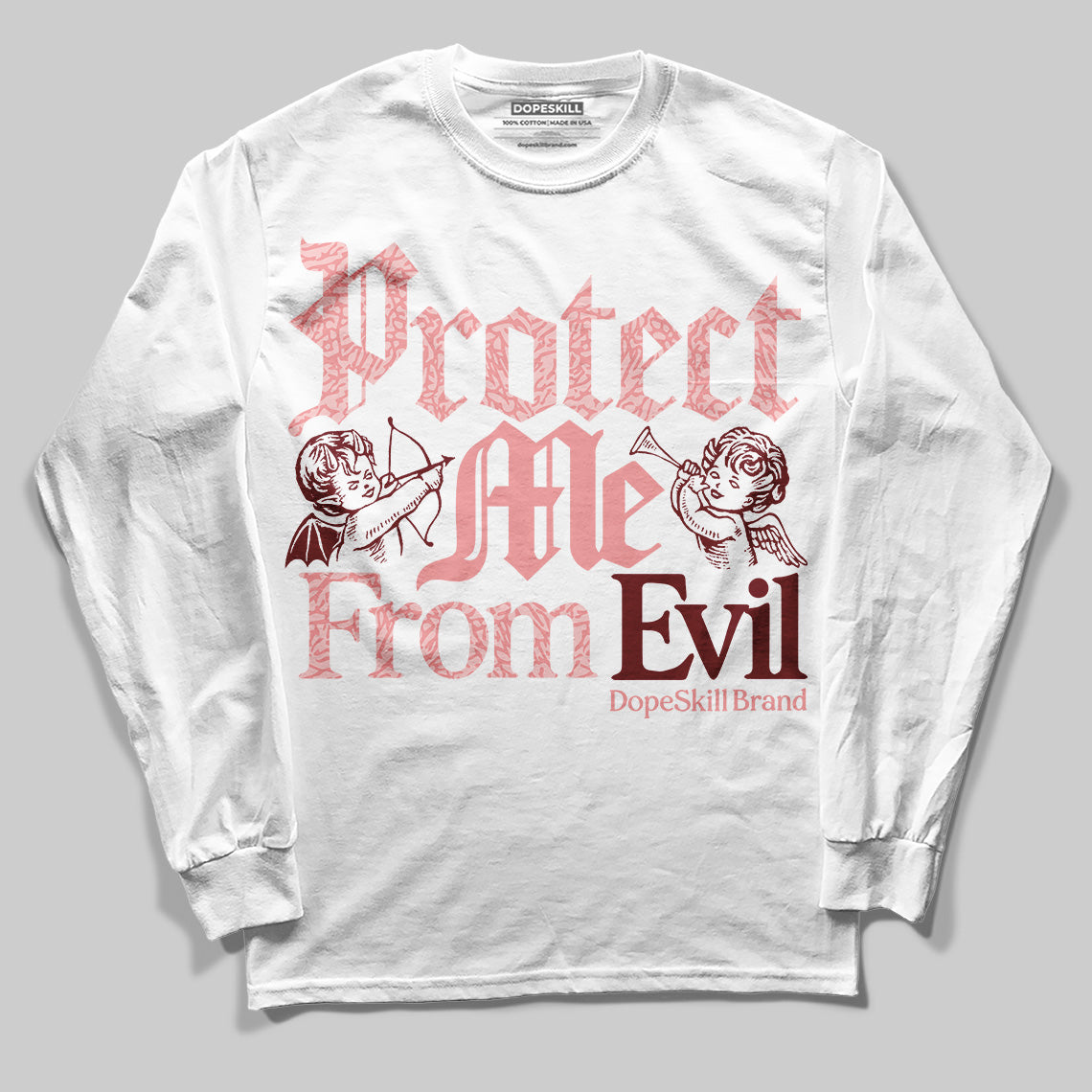 VALENTINE'S Day 3s DopeSkill Long Sleeve T-Shirt Protect Me From Evil Graphic