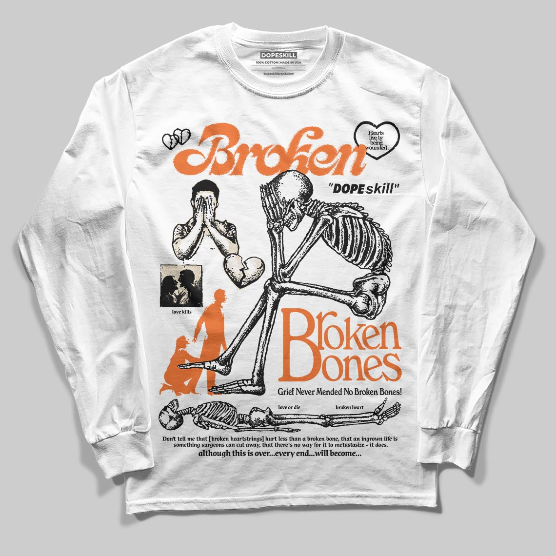 Starfish 3s DopeSkill Long Sleeve T-Shirt Broken Bones Graphic