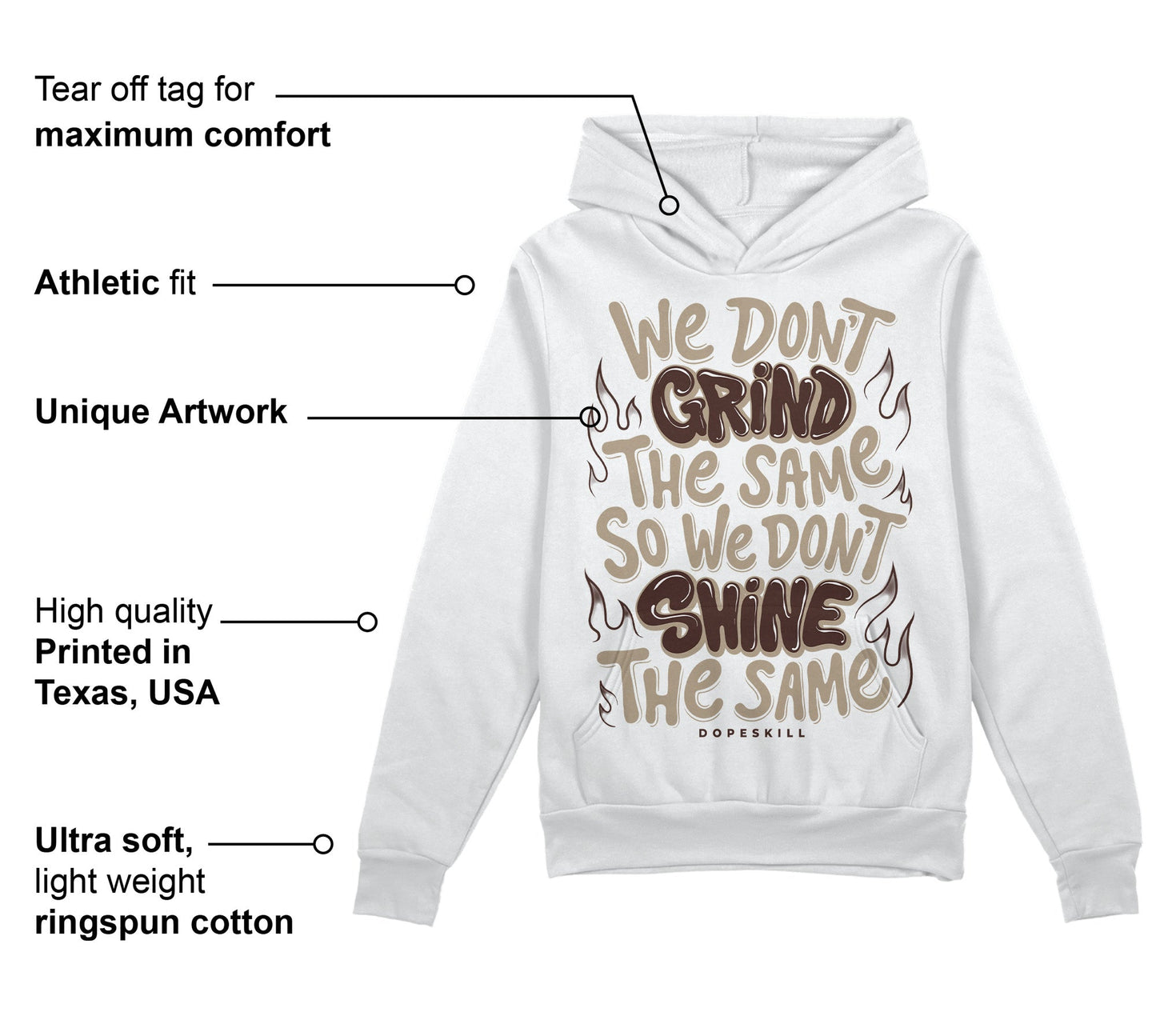 Latte 1s DopeSkill Hoodie Sweatshirt Grind Shine Graphic
