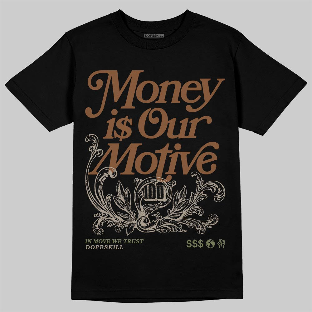 NB 2010 “Pecan” DopeSkill T-Shirt Money Is Our Motive Typo Graphic