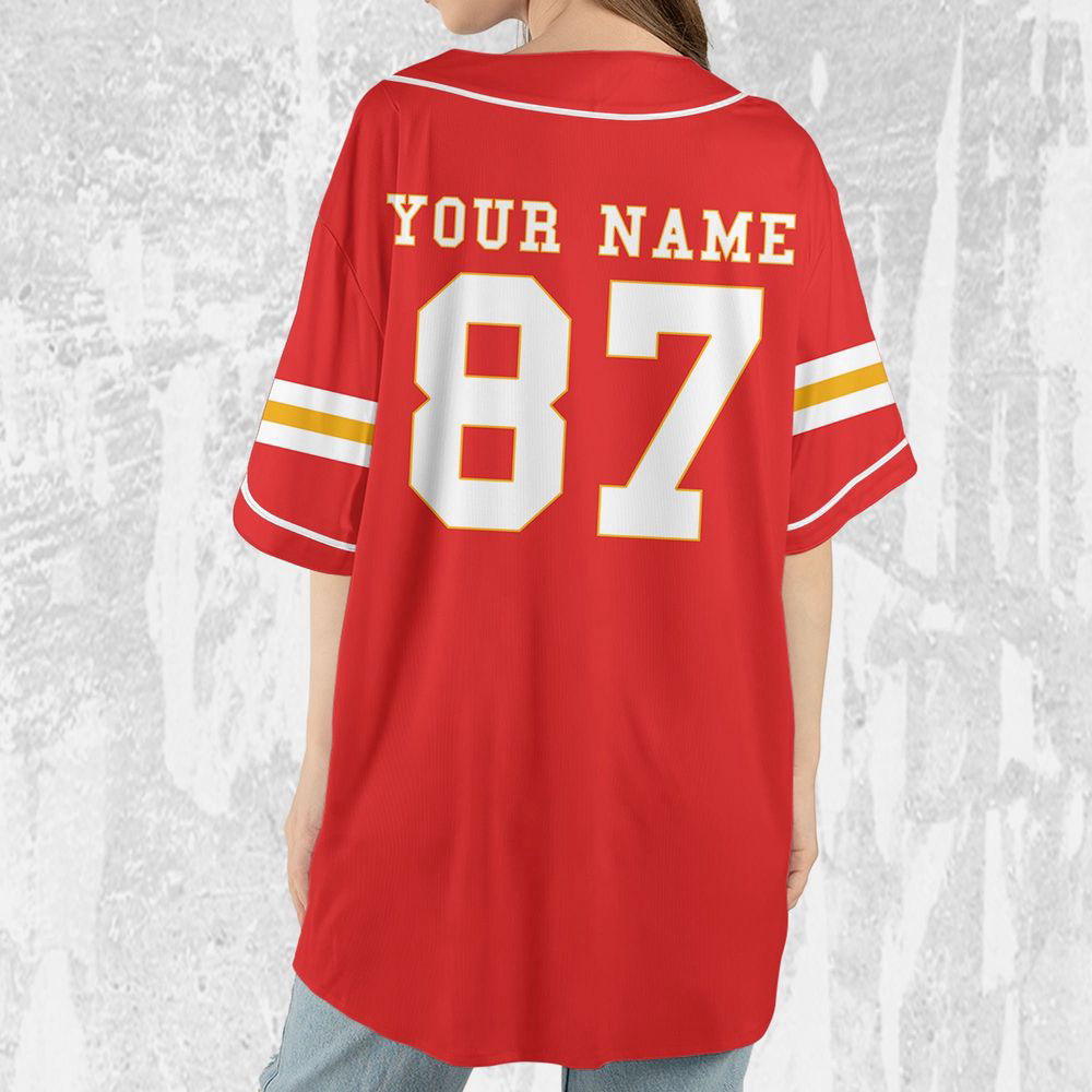 Personalize Travis Kelce Baseball Jersey Red Jersey - lylyprint.com