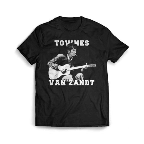 1970s Townes Guitar Drawn Men's T-Shirt Tee