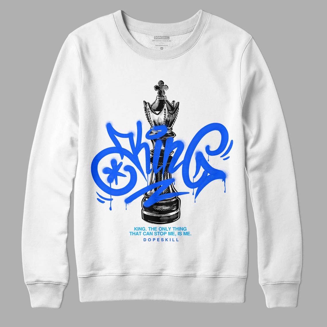 Royal Blue Collection DopeSkill Sweatshirt King Chess Graphic