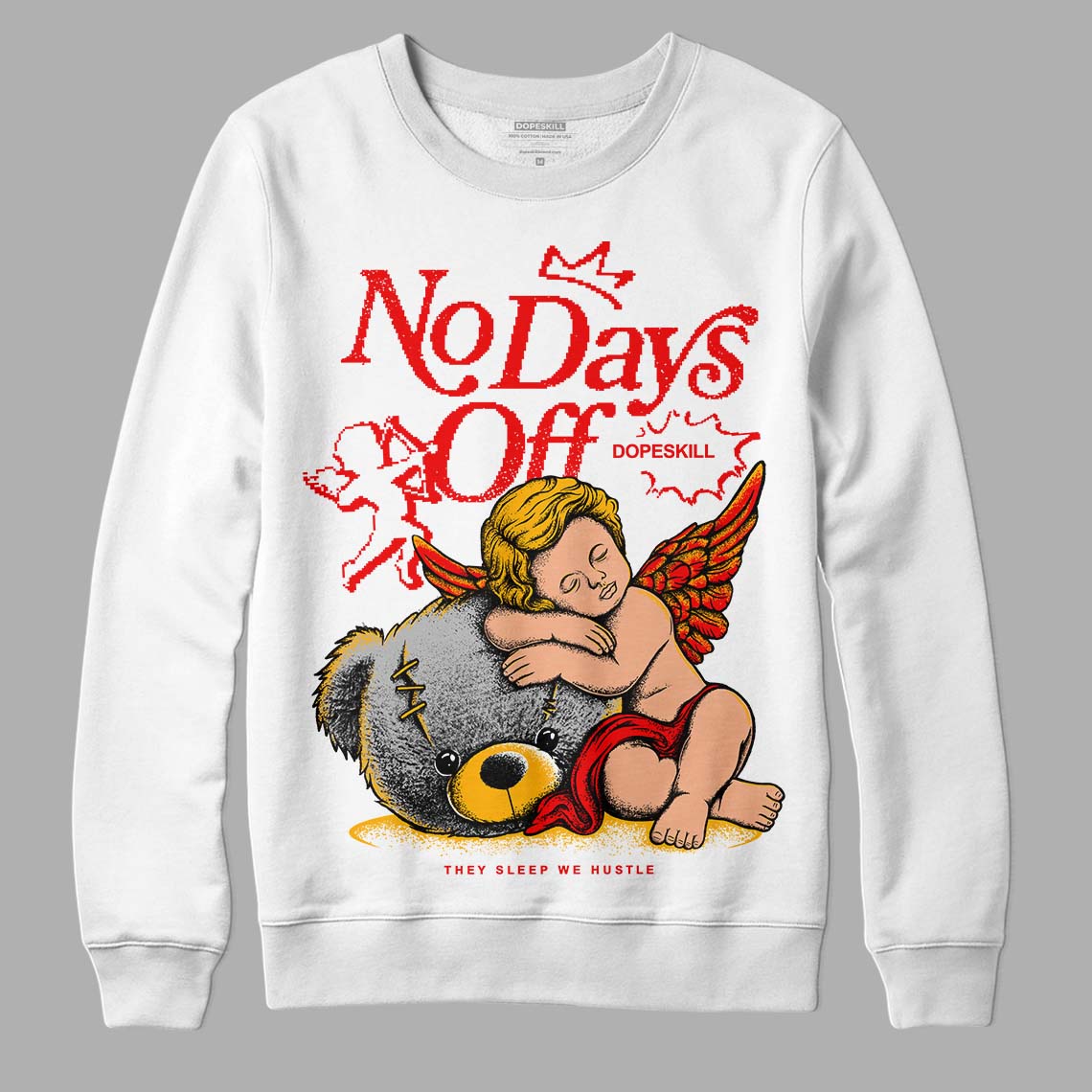 Red Collection DopeSkill Sweatshirt New No Days Off Graphic