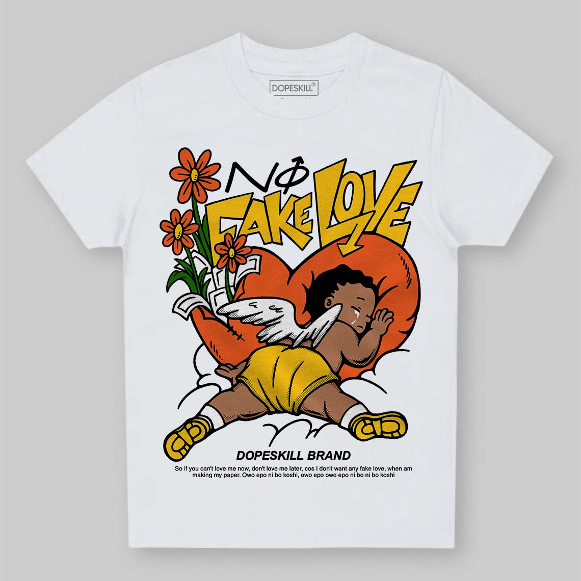 Yellow Collection DopeSkill Toddler Kids T-shirt No Fake Love Graphic