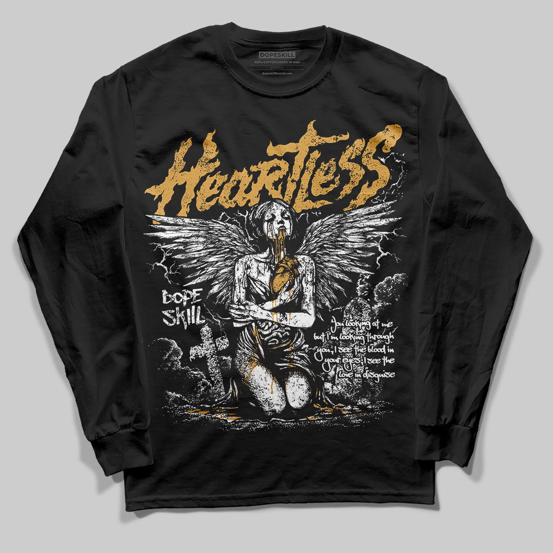 Gratitude 11s DopeSkill Long Sleeve T-Shirt Heartless Graphic