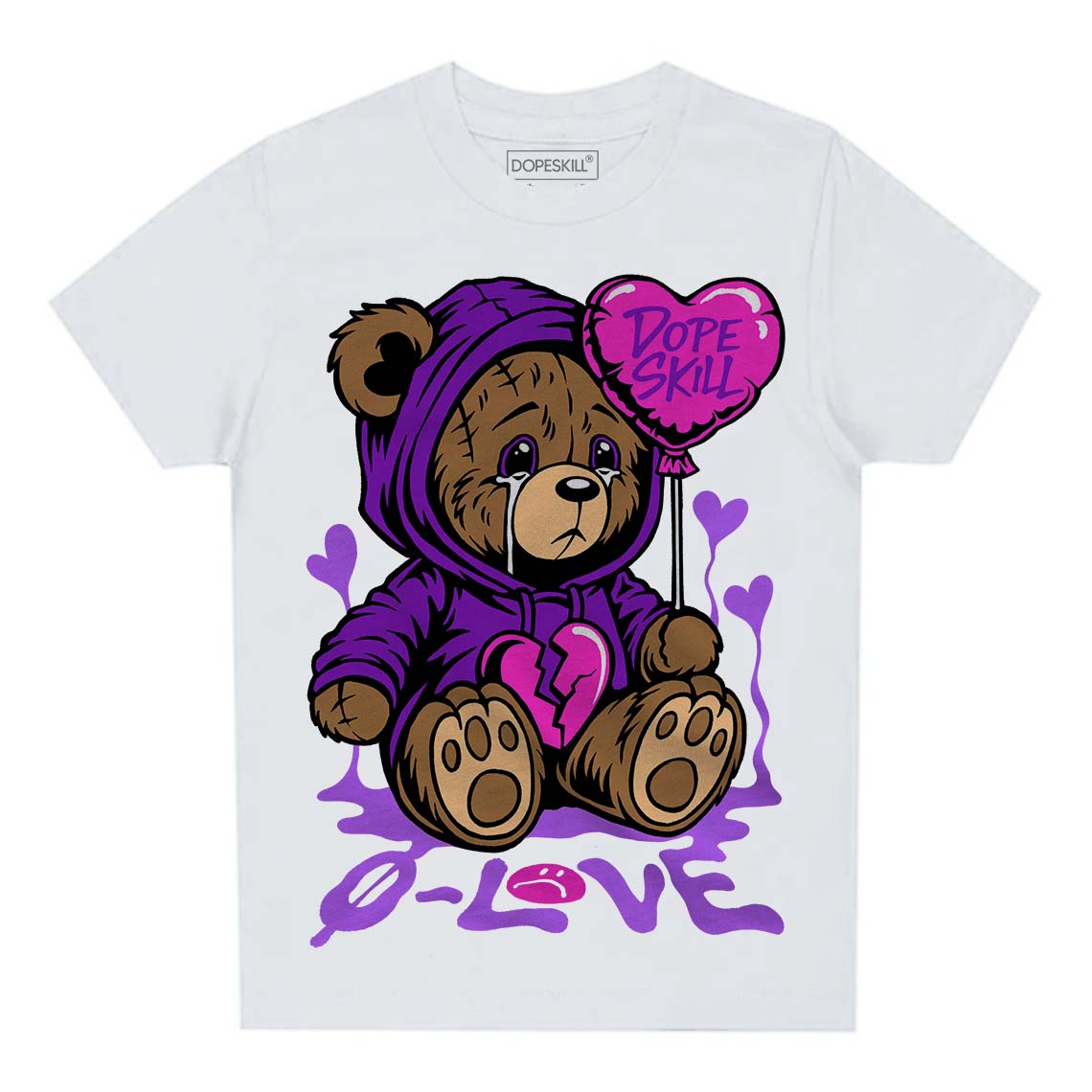 PURPLE Collection DopeSkill Toddler Kids T-shirt Broken Bear Graphic