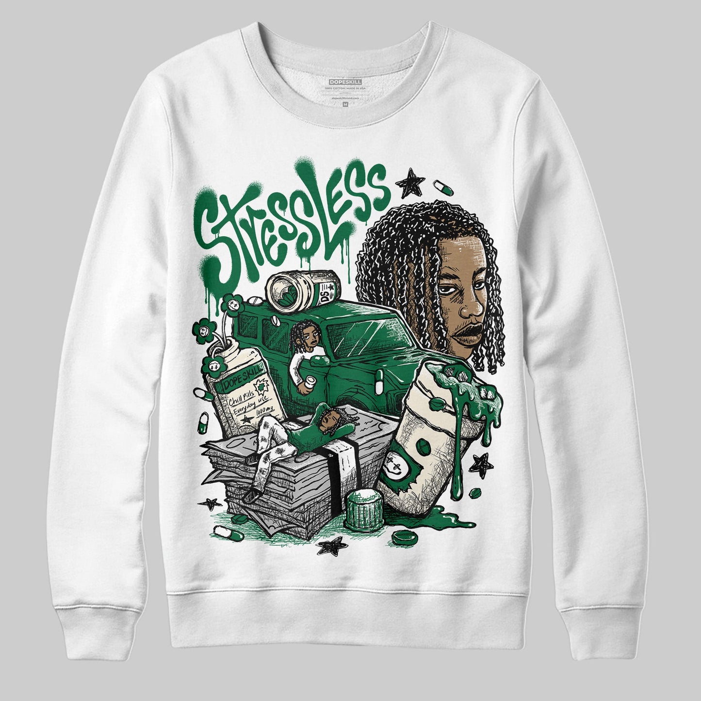 Pine Green 13s DopeSkill Sweatshirt Stressless Graphic