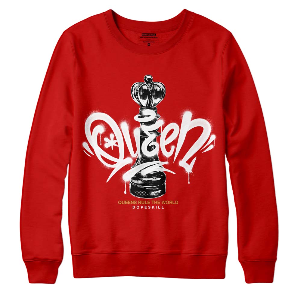 Red Collection DopeSkill Red Sweatshirt Queen Chess Graphic