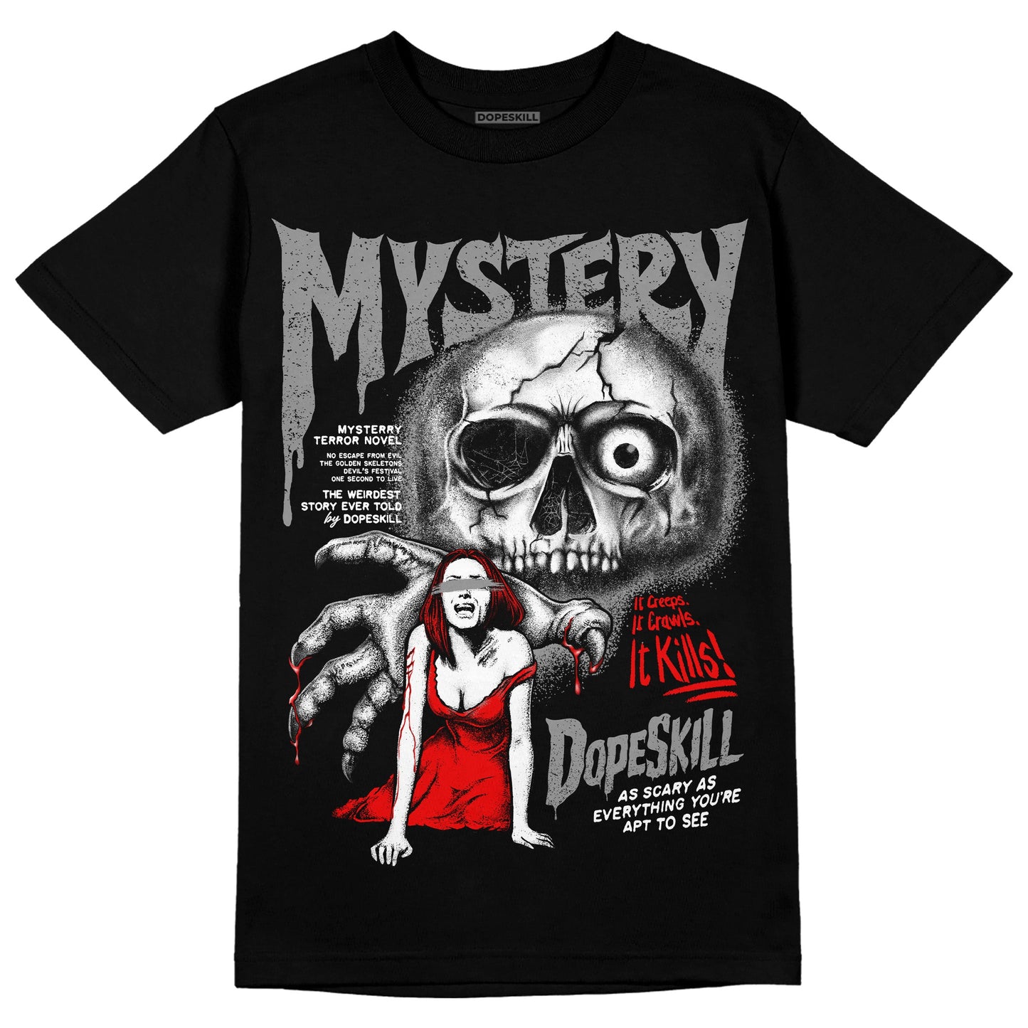 Black and White Collection DopeSkill T-Shirt Mystery Ghostly Grasp Graphic