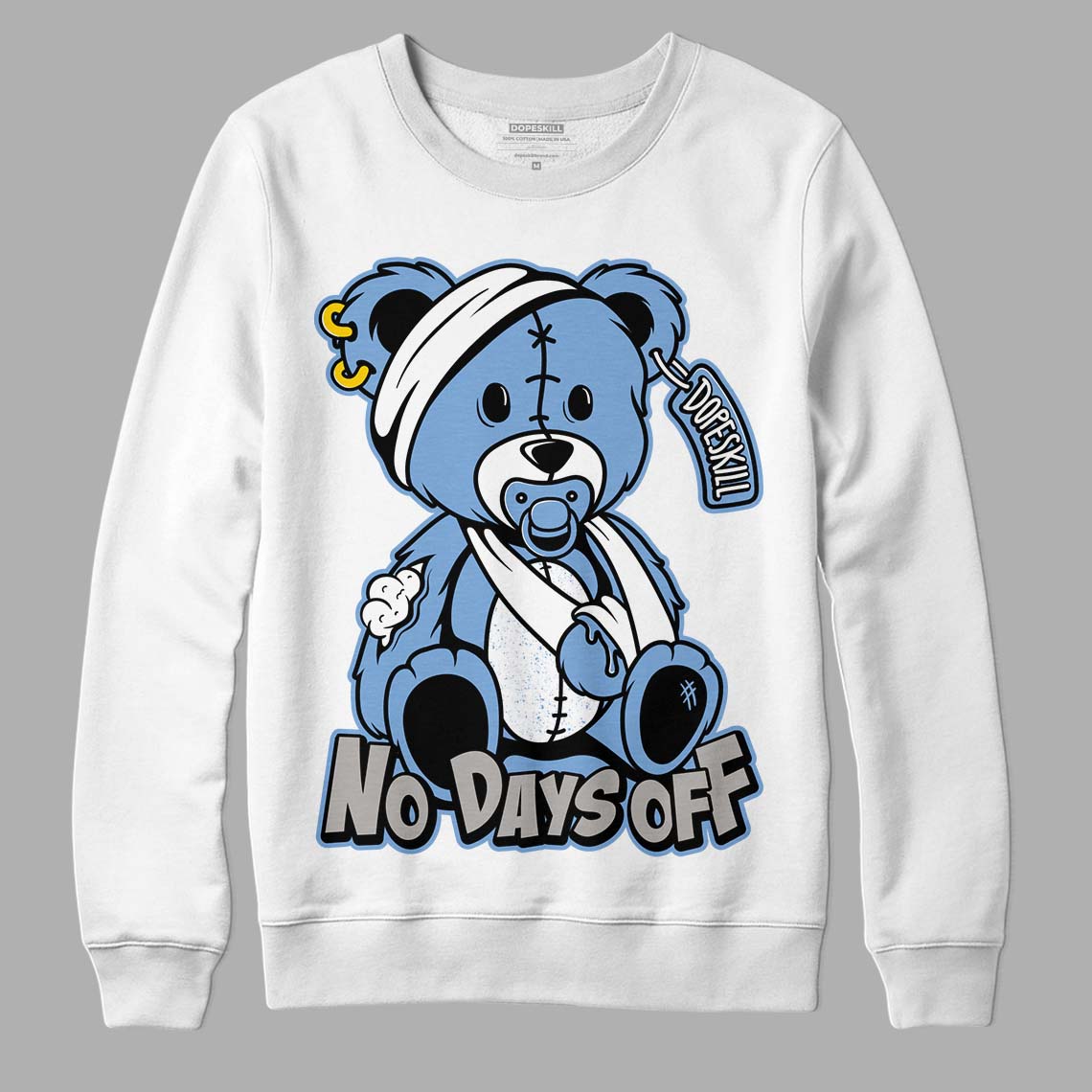 University Blue 5s DopeSkill Sweatshirt Hurt Bear Graphic