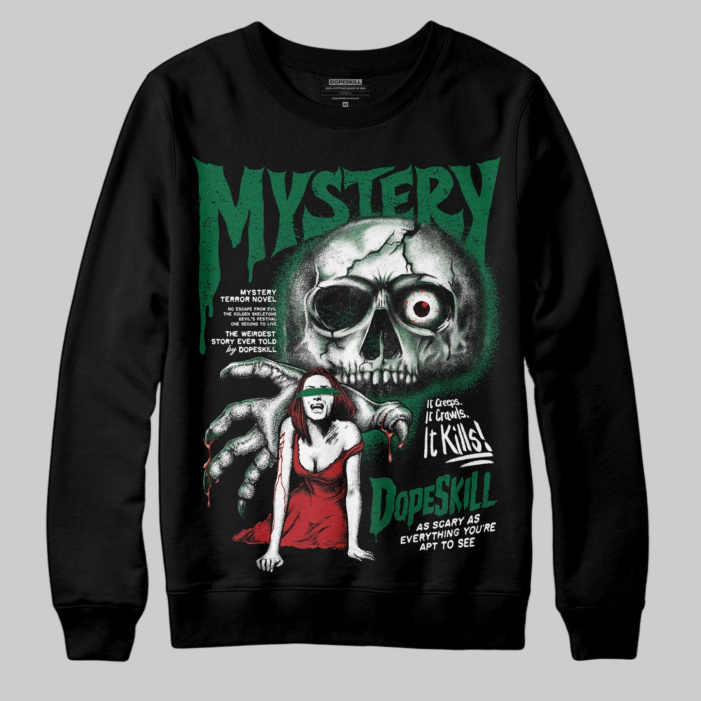Pine Green 13s DopeSkill Sweatshirt Mystery Ghostly Grasp Graphic