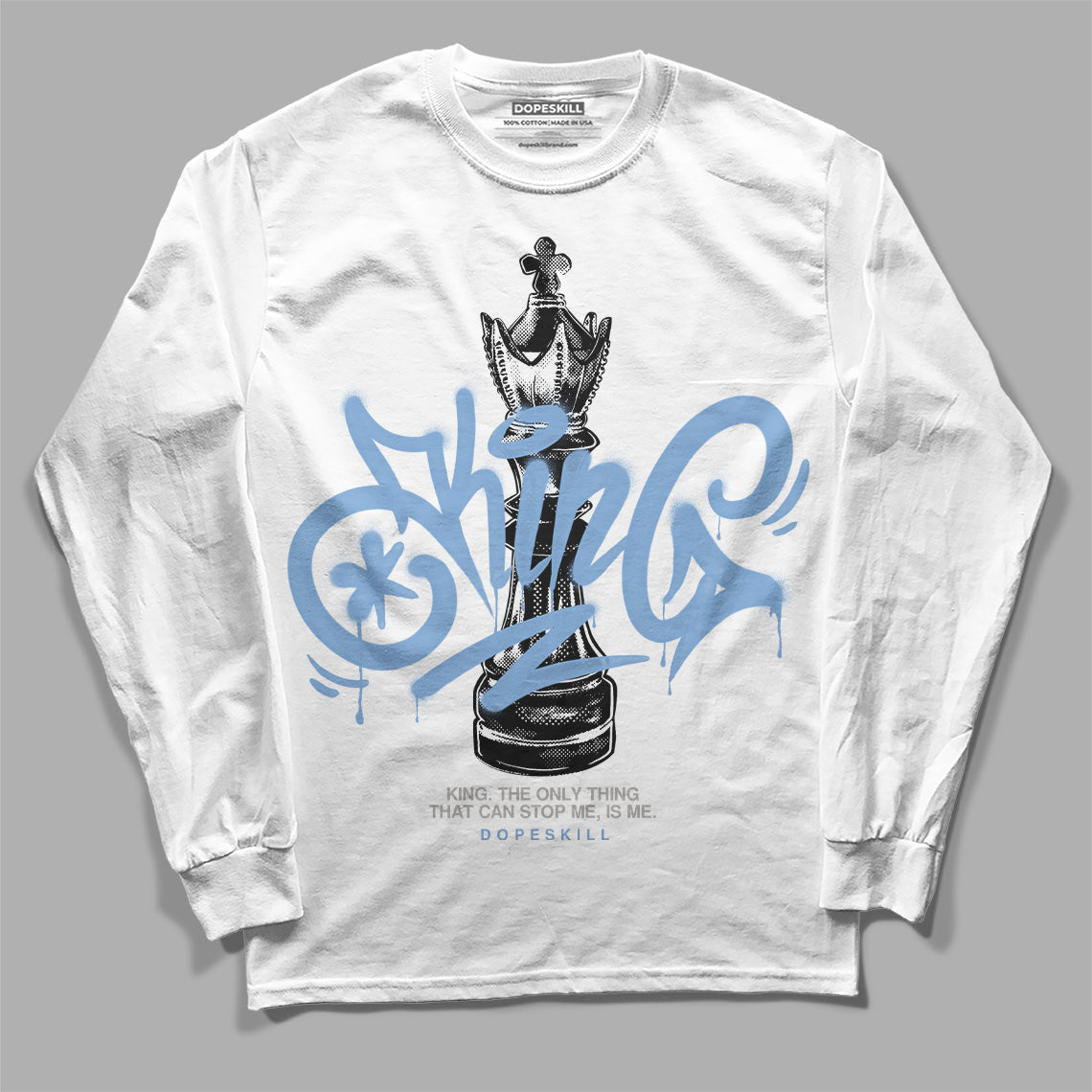 University Blue 5s DopeSkill Long Sleeve T-Shirt King Chess Graphic