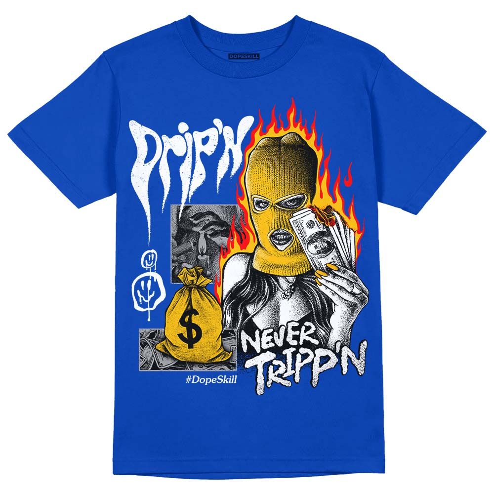Royal Blue Collection DopeSkill Royal Blue T-shirt Drip'n Never Tripp'n Graphic
