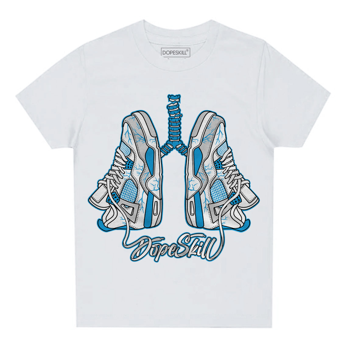Military Blue 4s DopeSkill Toddler Kids T-shirt Breathe Graphic