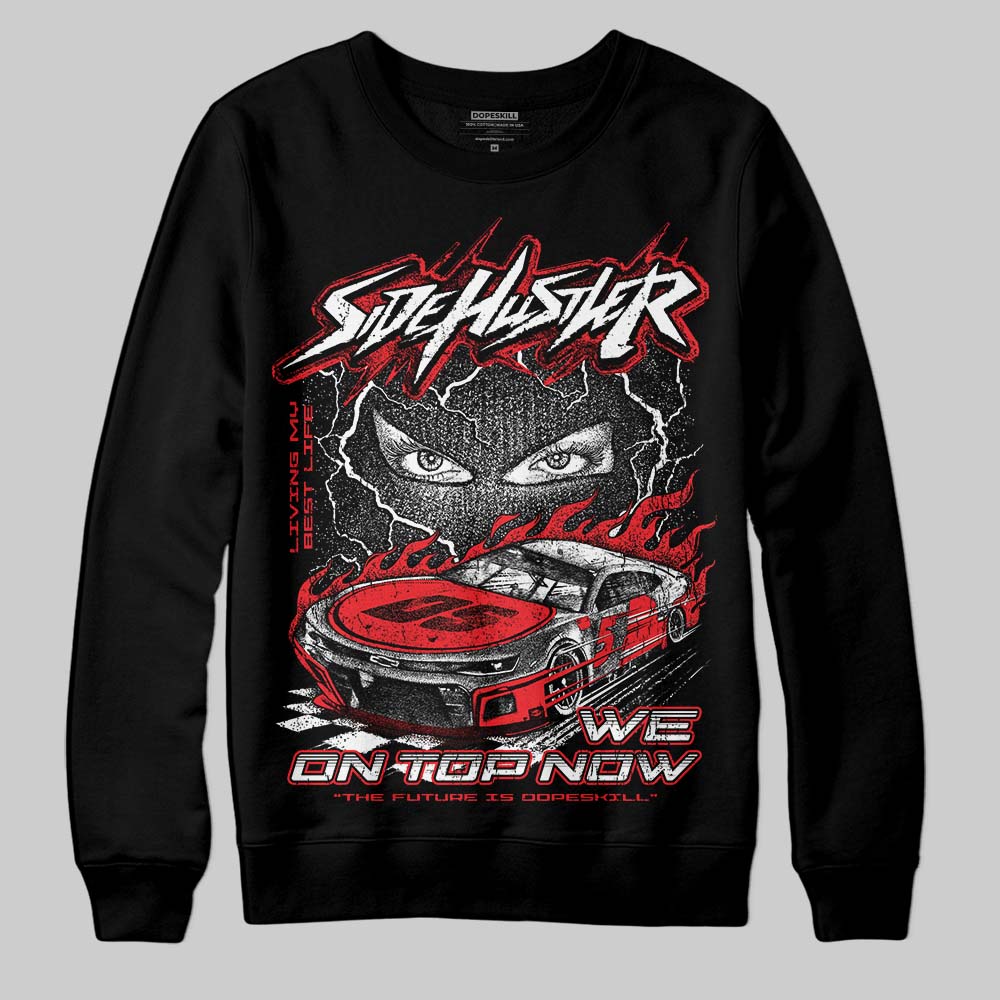 Red Collection DopeSkill Sweatshirt New Side Hustler Graphic