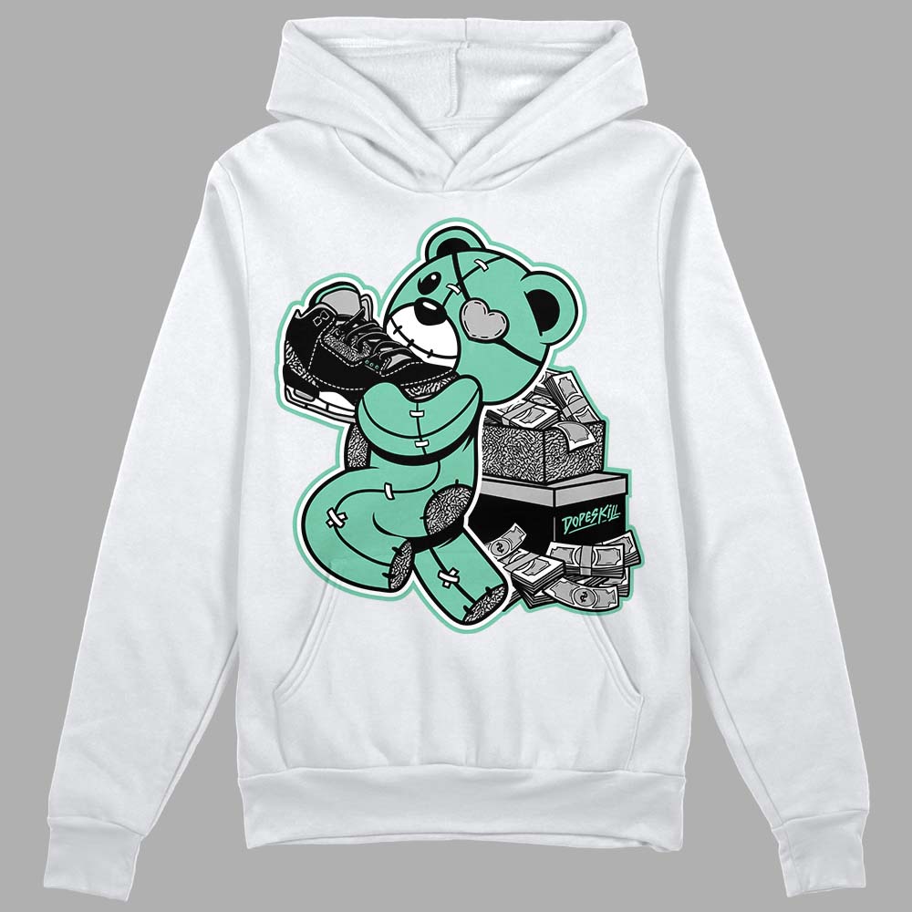 Green Glow 3s DopeSkill Hoodie Sweatshirt Bear Steals Sneaker Graphic