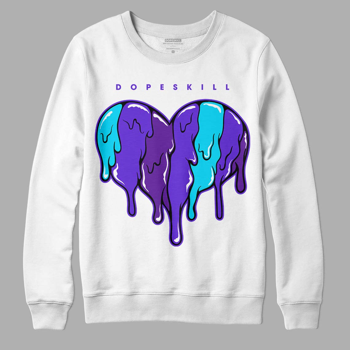 Aqua 6s DopeSkill Sweatshirt Slime Drip Heart Graphic