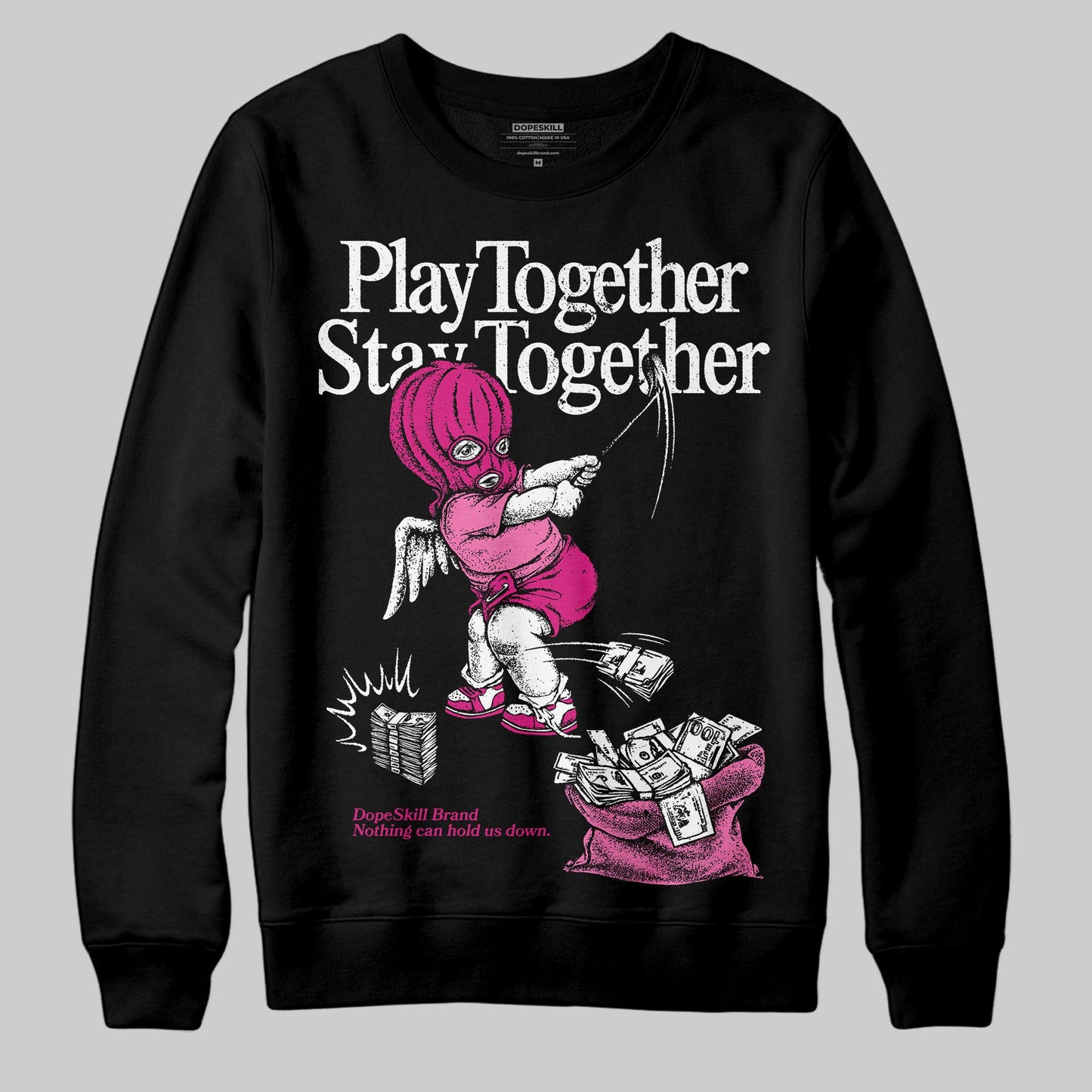 Rick RO Pink Leather Sneakers DopeSkill Sweatshirt Play together, Stay together Graphic
