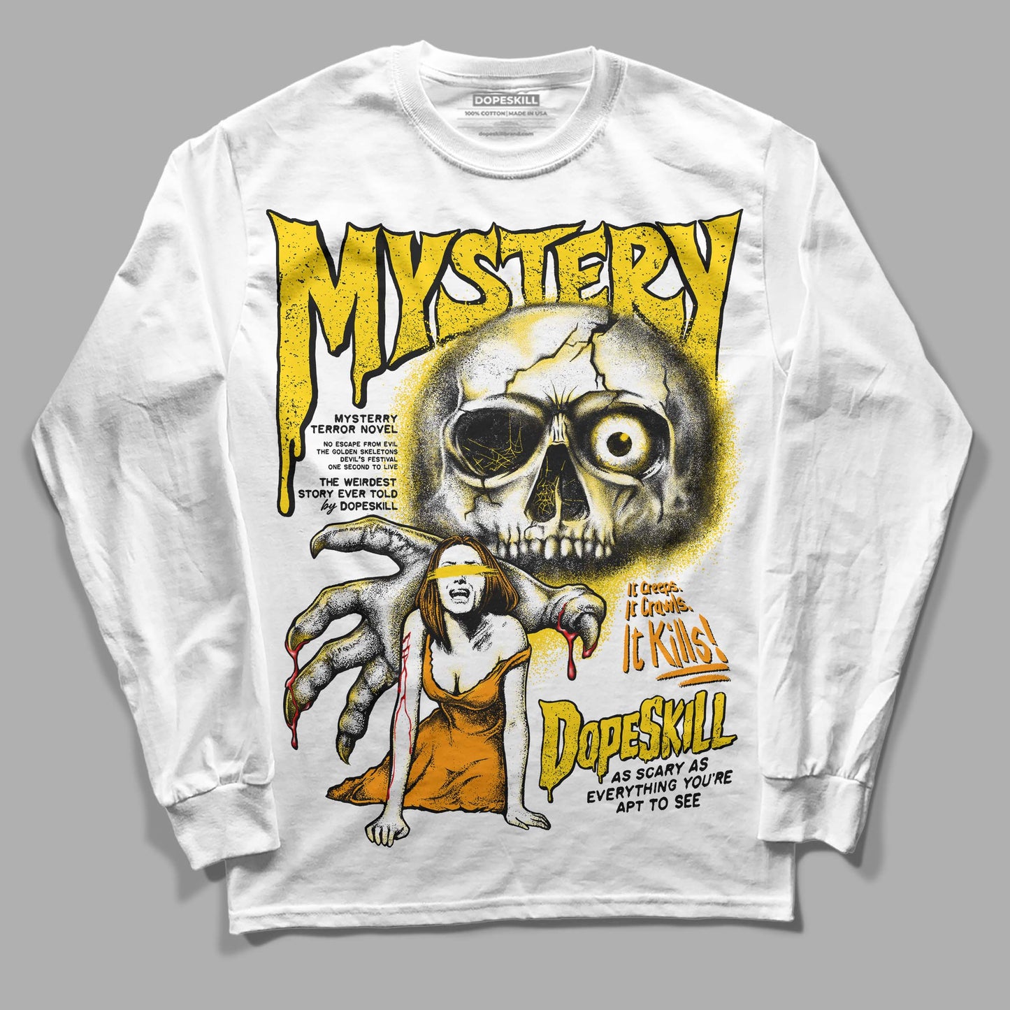 Yellow Ochre 6s DopeSkill Long Sleeve T-Shirt Mystery Ghostly Grasp Graphic