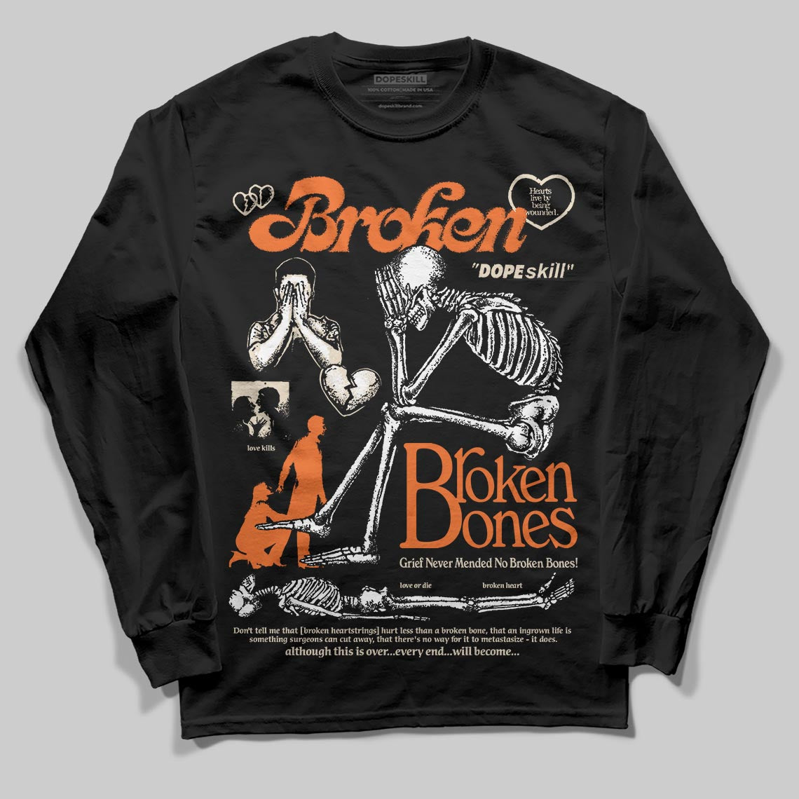 Starfish 3s DopeSkill Long Sleeve T-Shirt Broken Bones Graphic
