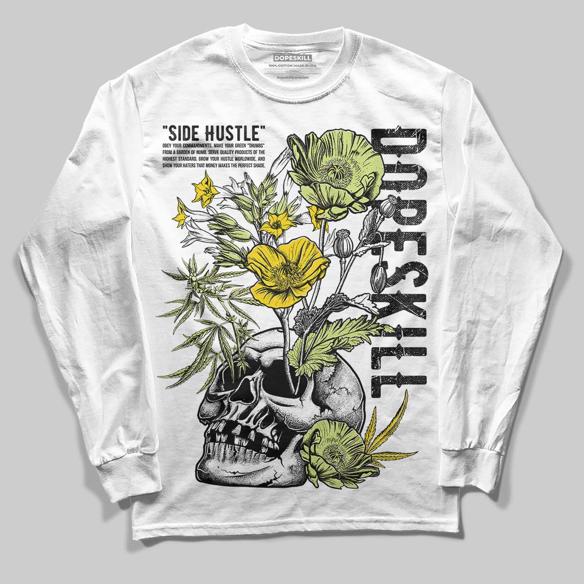 Luminous Green 5s DopeSkill Long Sleeve T-Shirt Side Hustle Graphic