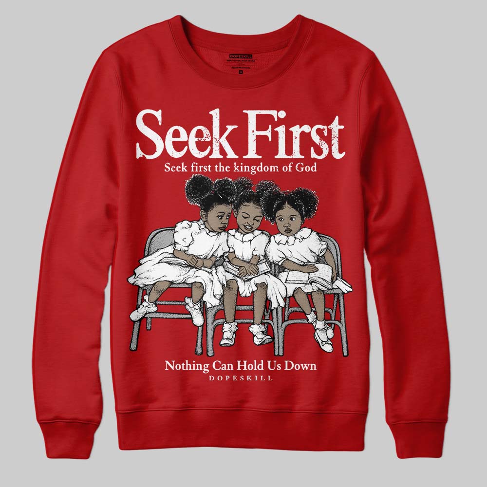 Red Collection DopeSkill Sweatshirt New Seek First Graphic