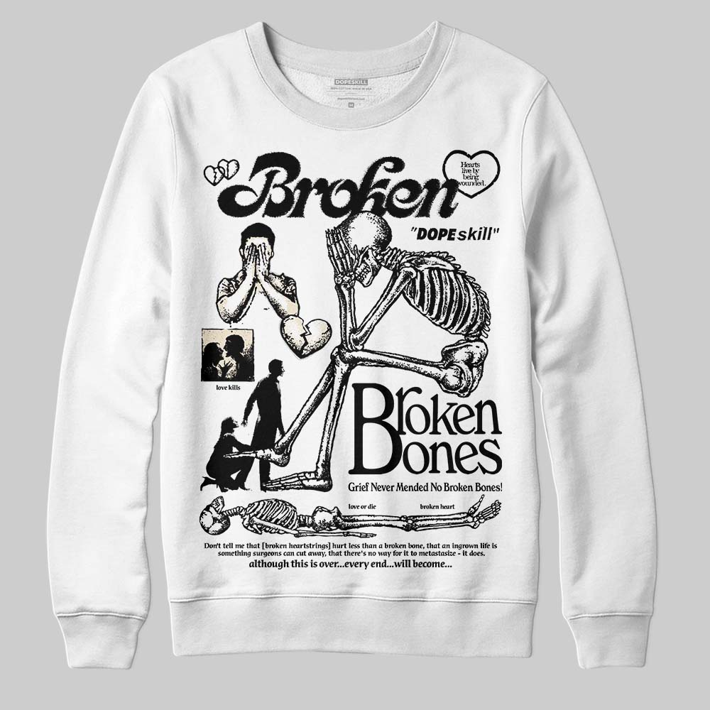 Reverse Metallic 5s DopeSkill Sweatshirt Broken Bones Graphic