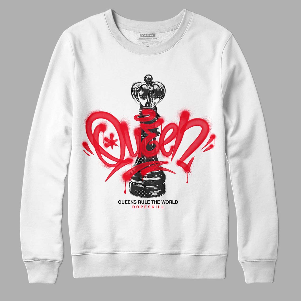 Red Thunder 4s DopeSkill Sweatshirt Queen Chess Graphic