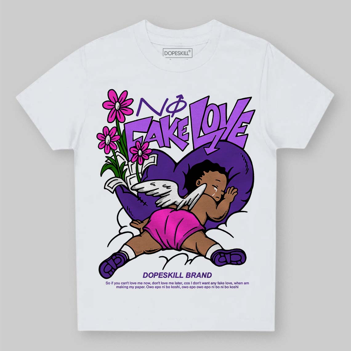 PURPLE Collection DopeSkill Toddler Kids T-shirt No Fake Love Graphic
