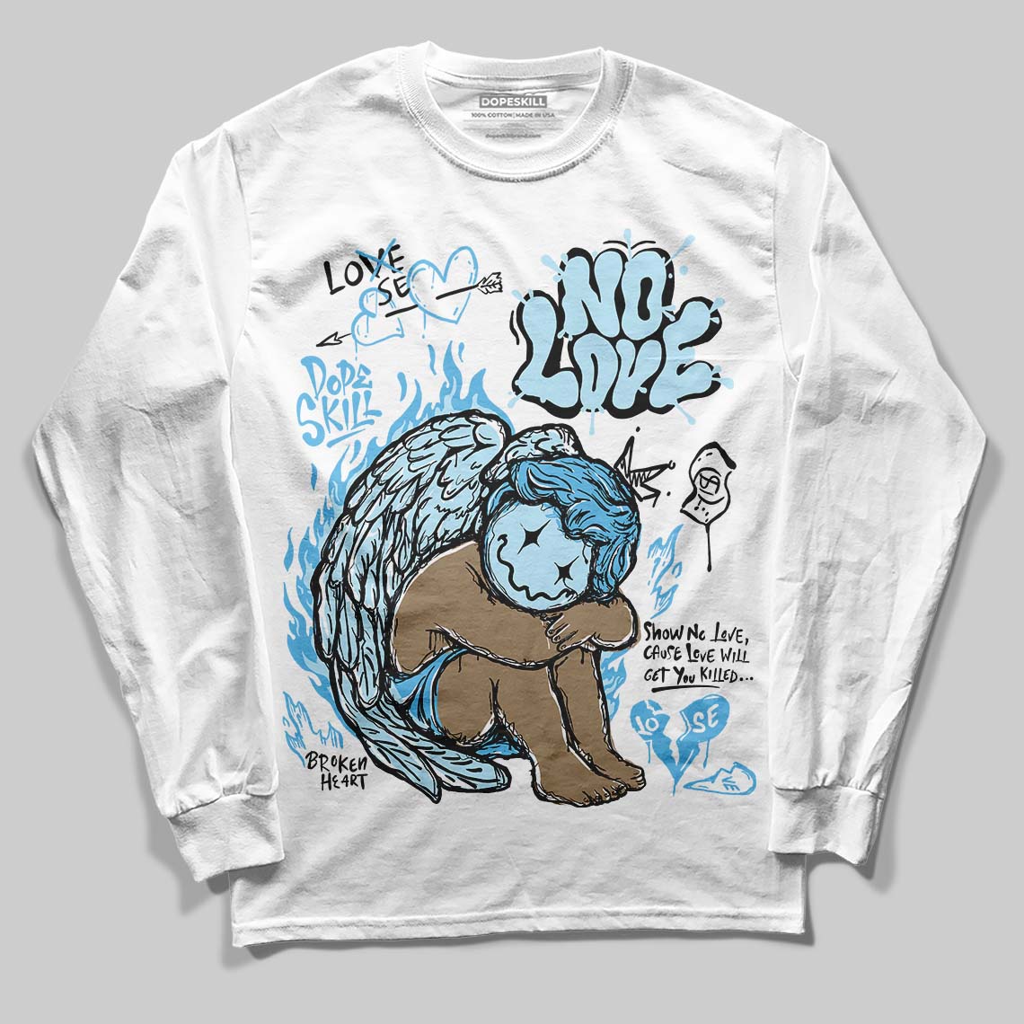 Legend Blue 11s DopeSkill Long Sleeve T-Shirt No Love Graphic