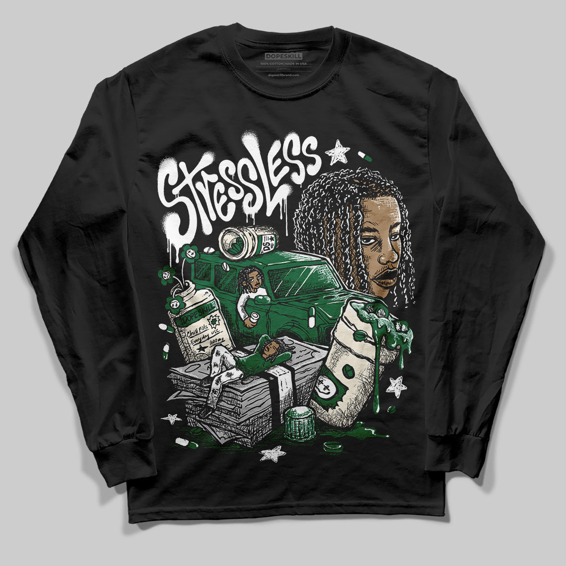 Pine Green 13s DopeSkill Long Sleeve T-Shirt Stressless Graphic