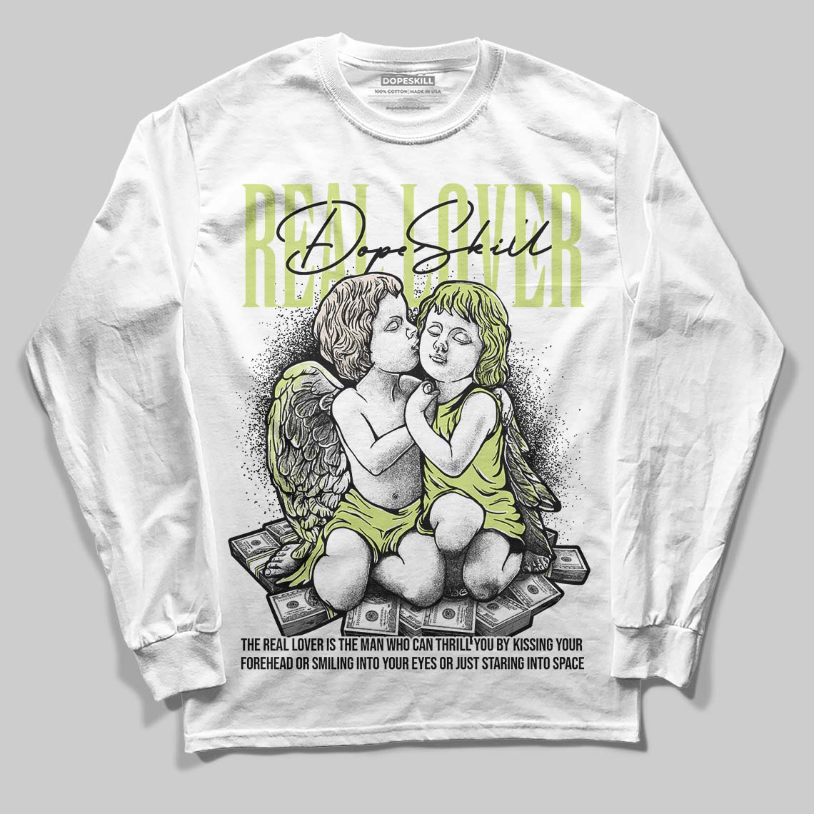 Luminous Green 5s DopeSkill Long Sleeve T-Shirt Real Lover Graphic