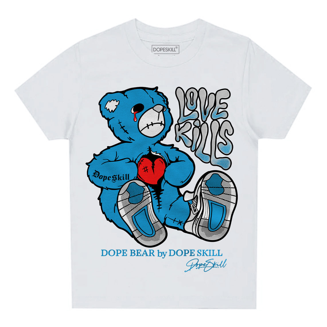 Military Blue 4s DopeSkill Toddler Kids T-shirt Love Kills Graphic