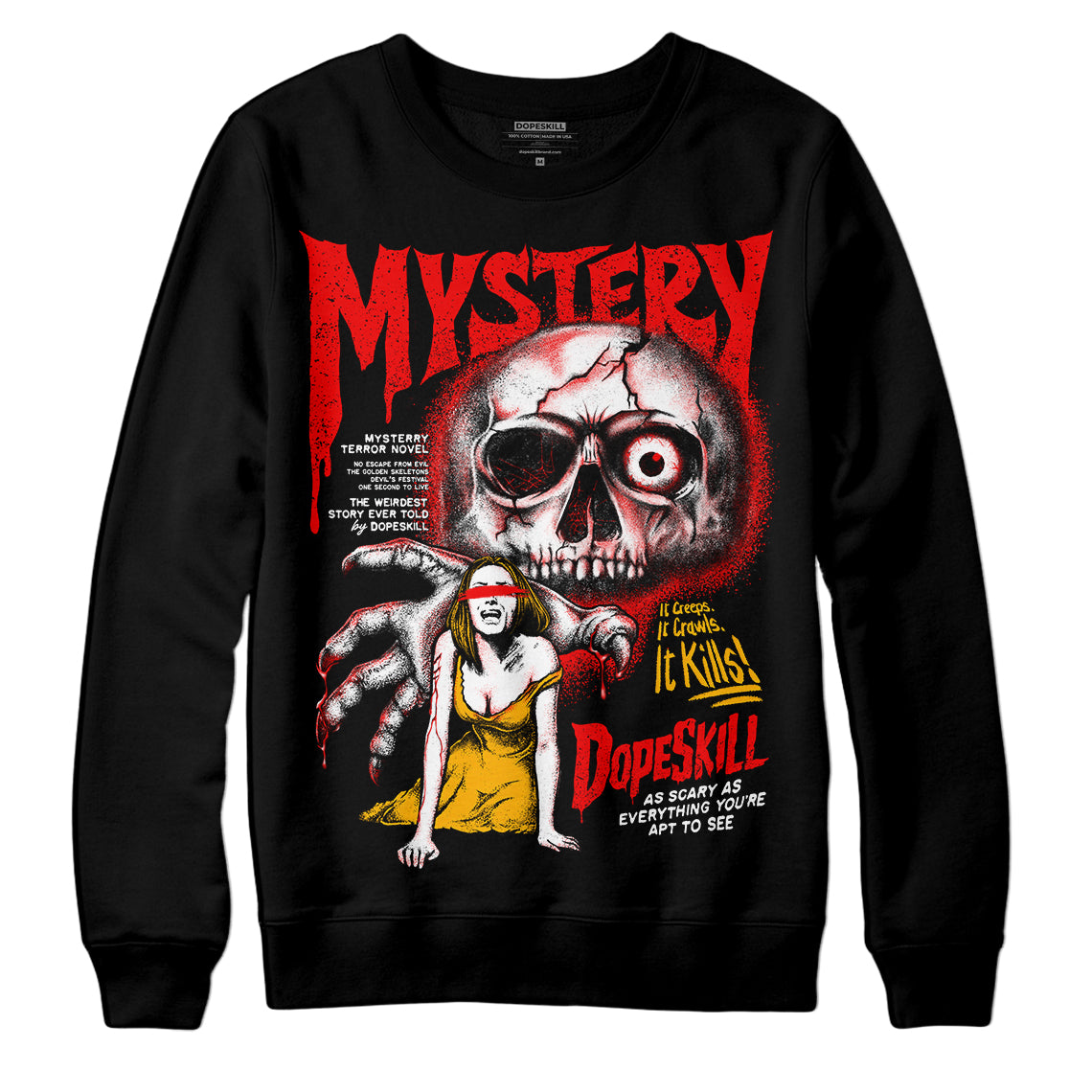 Red Collection DopeSkill Sweatshirt Mystery Ghostly Grasp Graphic