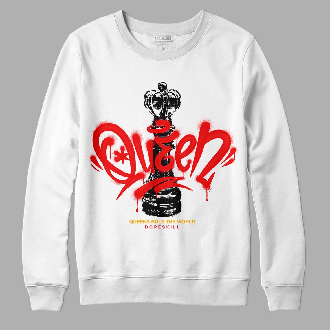 Red Collection DopeSkill Sweatshirt Queen Chess Graphic