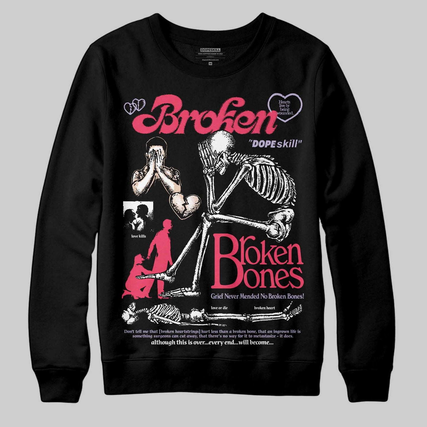 Peanut Butter Jelly 5s DopeSkill Sweatshirt Broken Bones Graphic