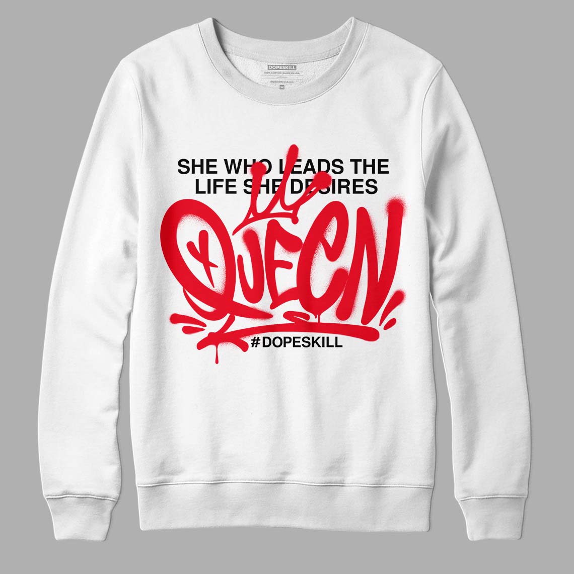 Red Thunder 4s DopeSkill Sweatshirt Queen Graphic