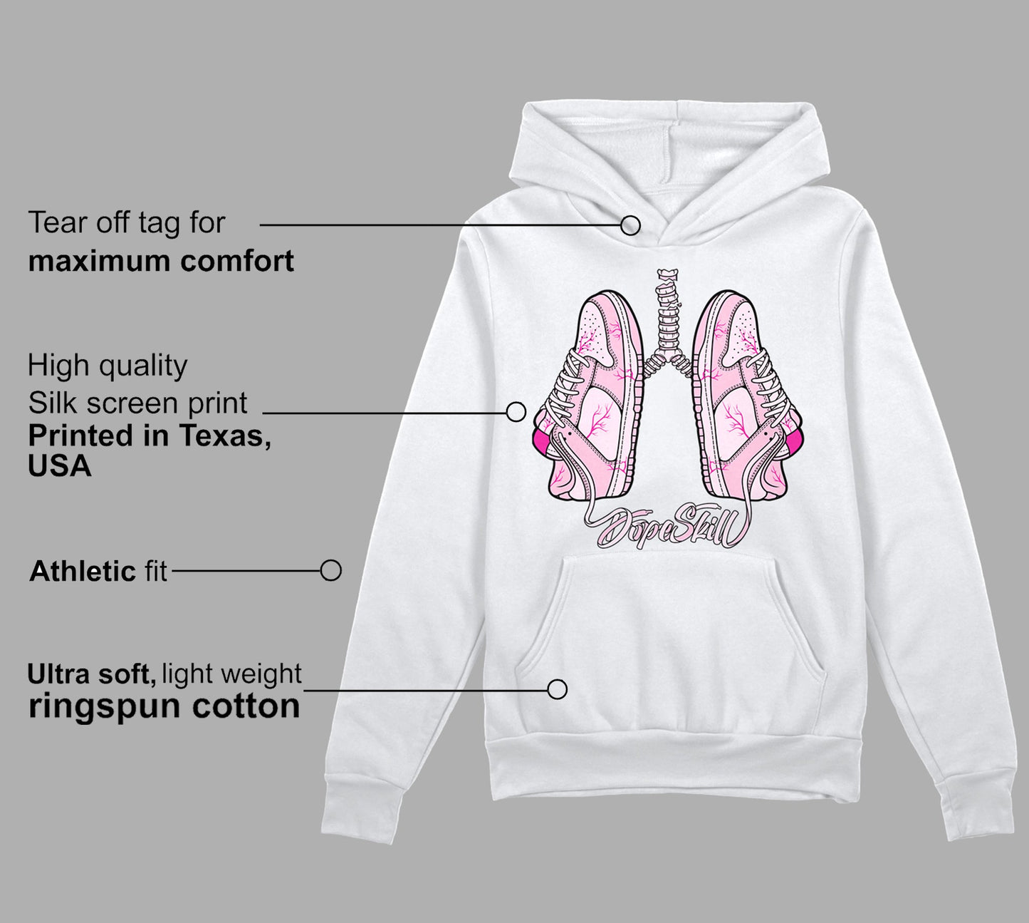 Triple Pink Dunk Low DopeSkill Hoodie Sweatshirt Breathe Graphic