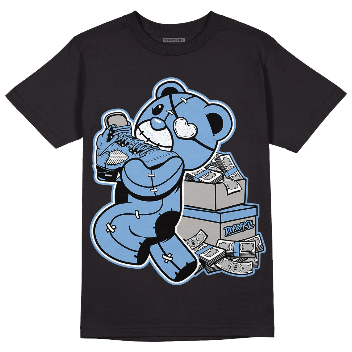 University Blue 5s DopeSkill T-Shirt Bear Steals Sneaker Graphic