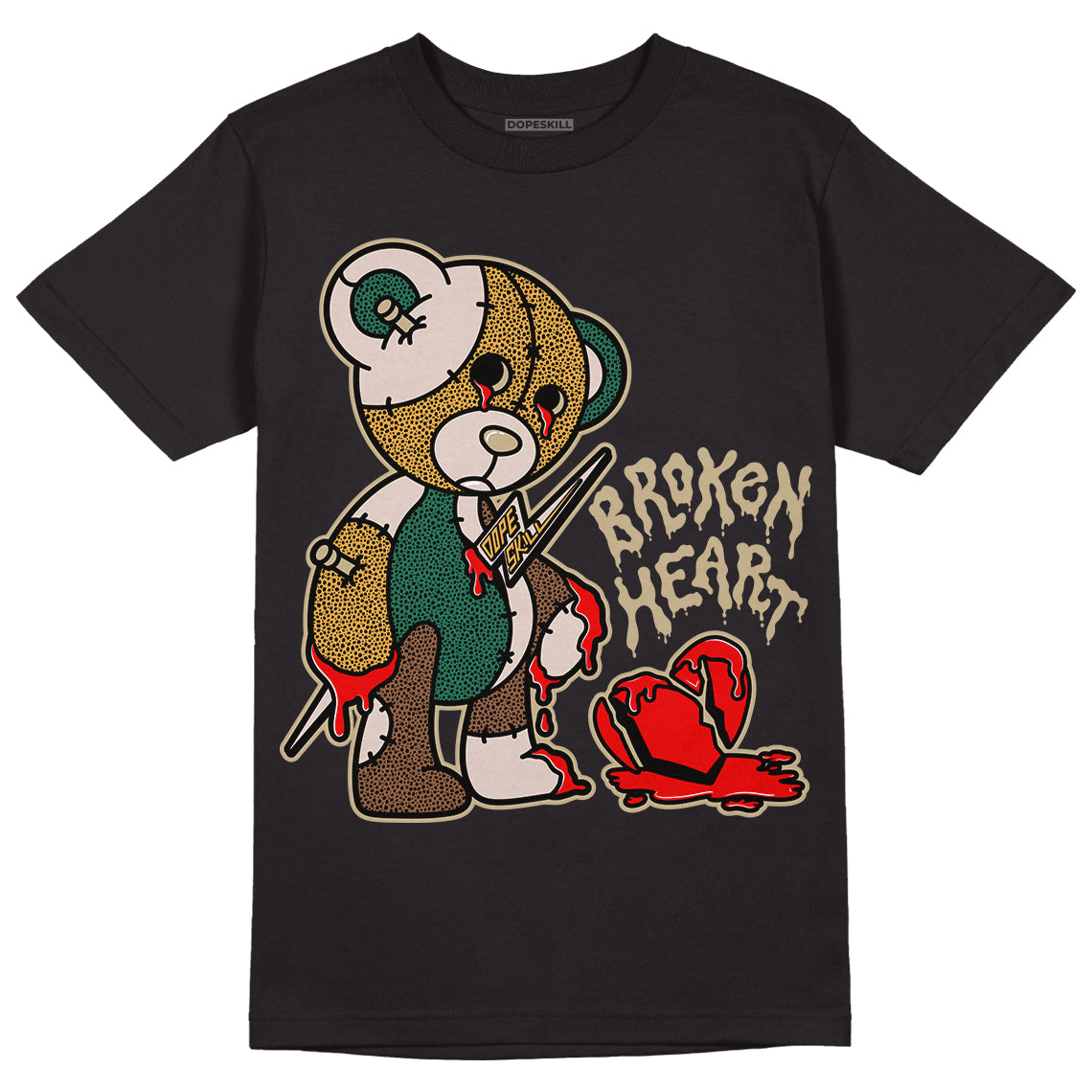 Safari Dunk Low DopeSkill T-Shirt Broken Heart Graphic